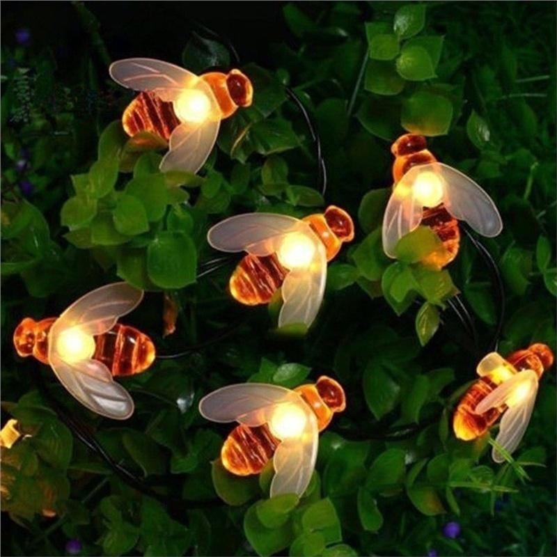 Outdoor Lighting For Fence - 10 LED Honey Bee Led String