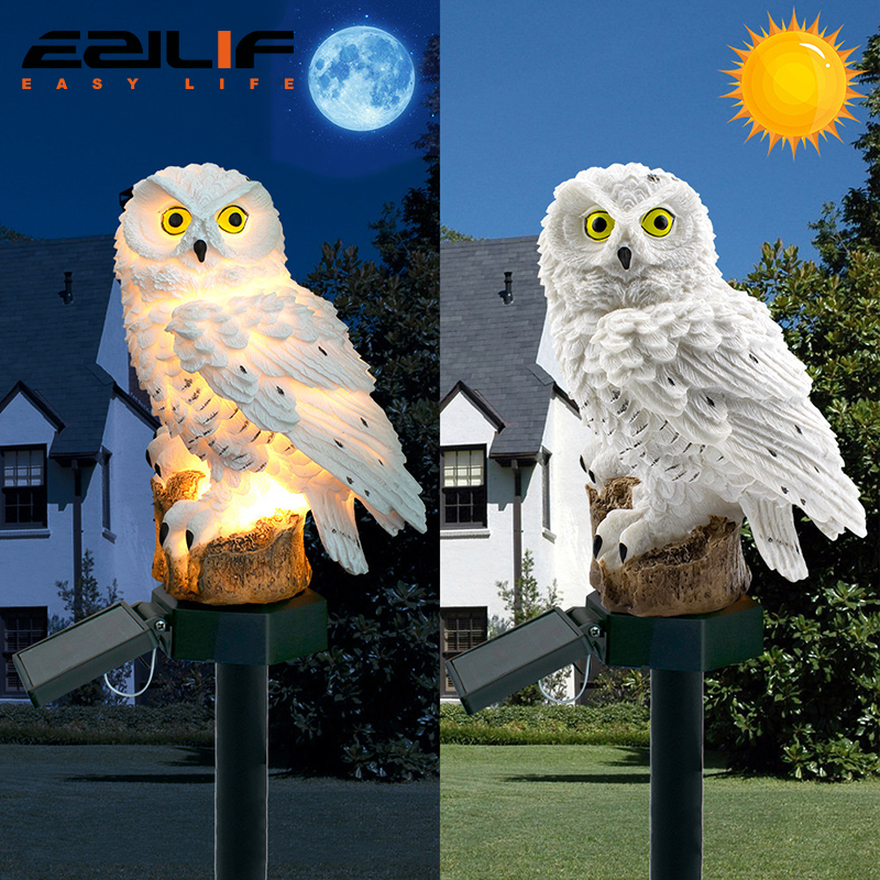 Outdoor Lighting Ground - Solar light owl animal sculpture solar