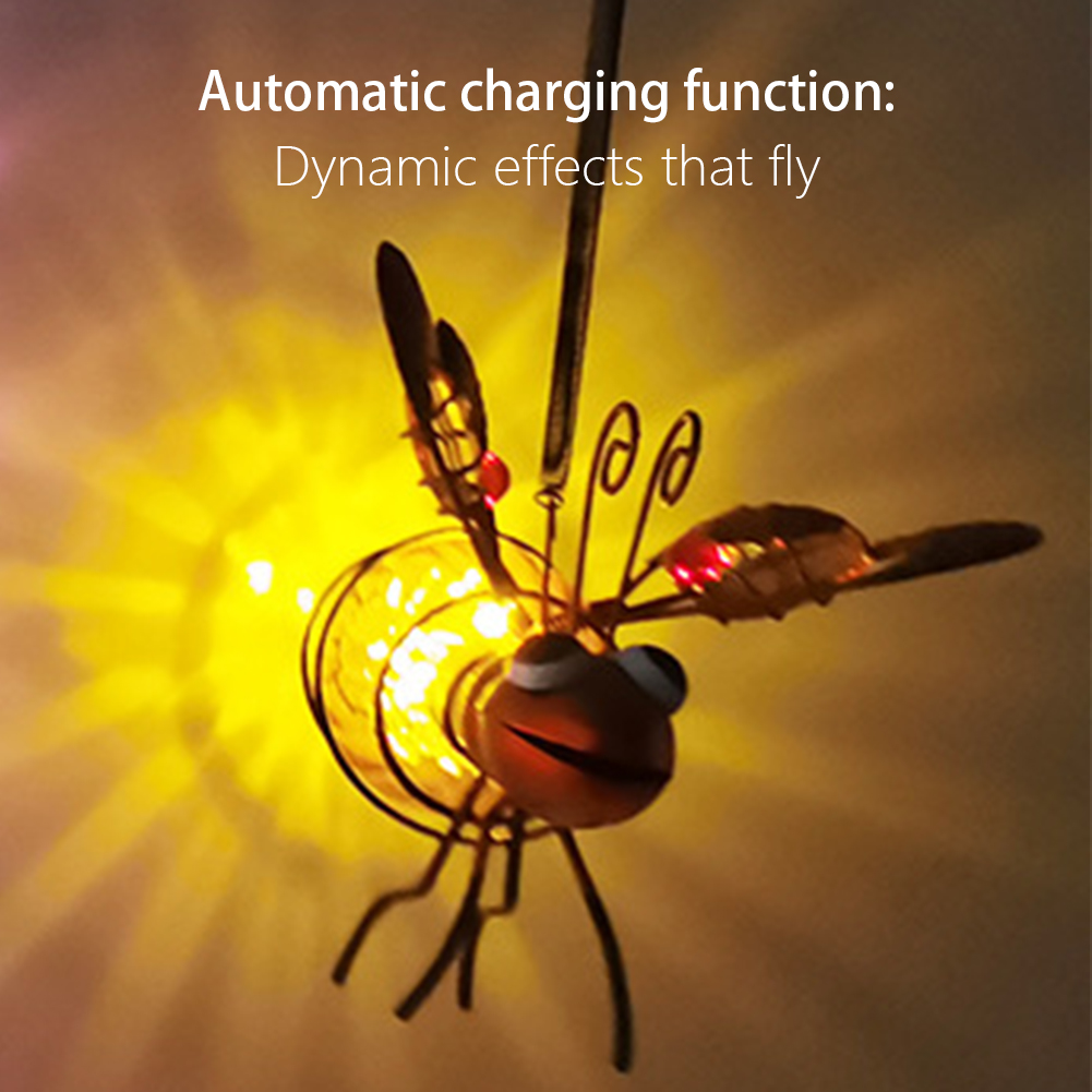 Outdoor Lighting For Fence - Solar Iron Insect Statue With LED