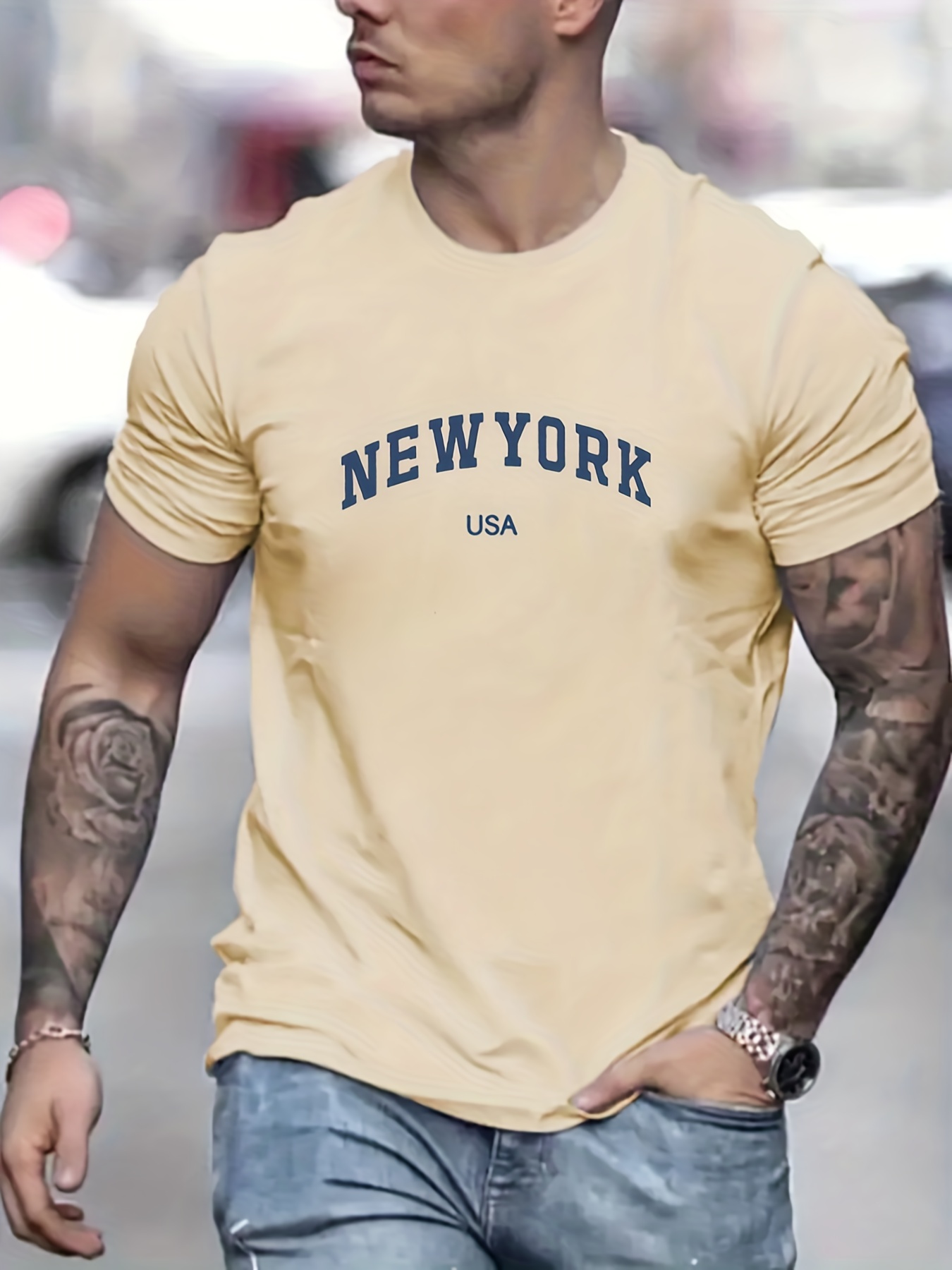 Outdoor Lighting New York - Men's 100 cotton summer fashionable casual