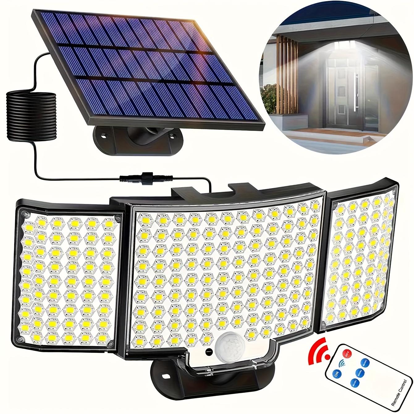 Outdoor Lighting Front Yard - 212LEDs Solar Lights Outdoor 3 Modes