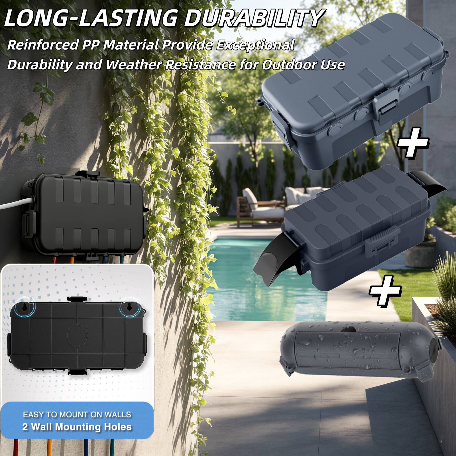 Outdoor Lighting Extension Cord - 3PCS Outdoor Extension Cord Cover Set