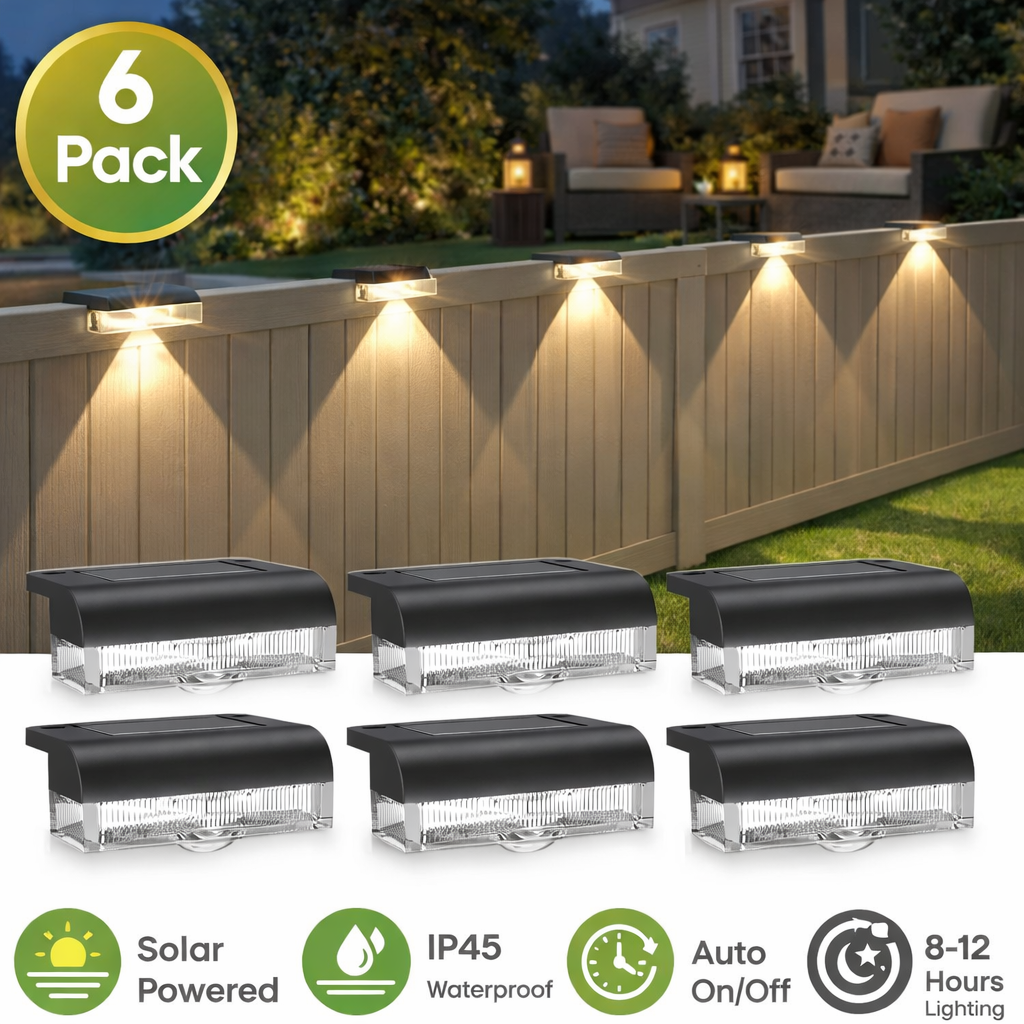 Outdoor Lighting For Fence - 6/14 Pack Outdoor Solar Fence Lights