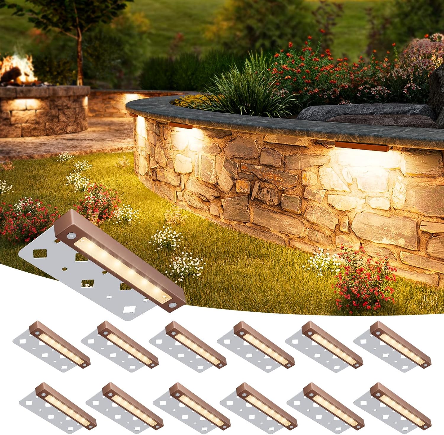 Outdoor Lighting Low Voltage - 12 Pack 7 Inch Waterproof Cuttable