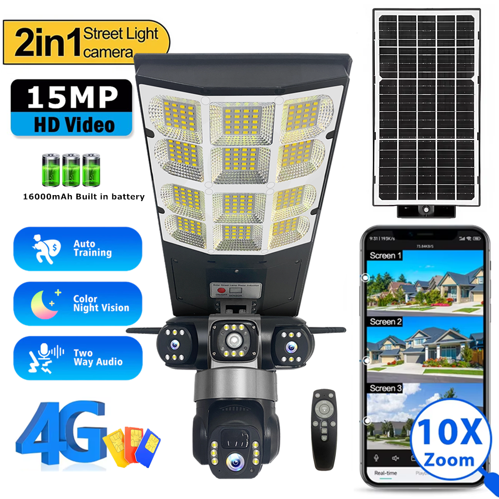 Outdoor Lighting Remote Control - Solar 4G Street Light Camera 15MP