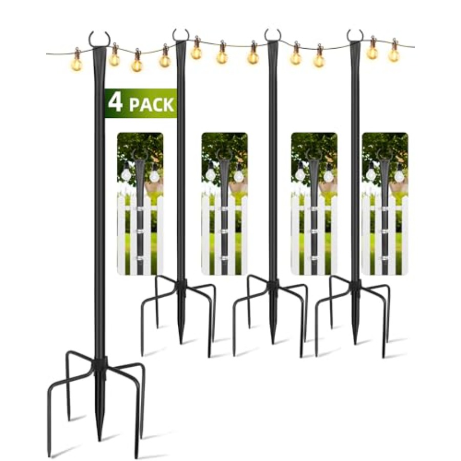 Outdoor Lighting Front Yard - String Light Poles for Outside 4