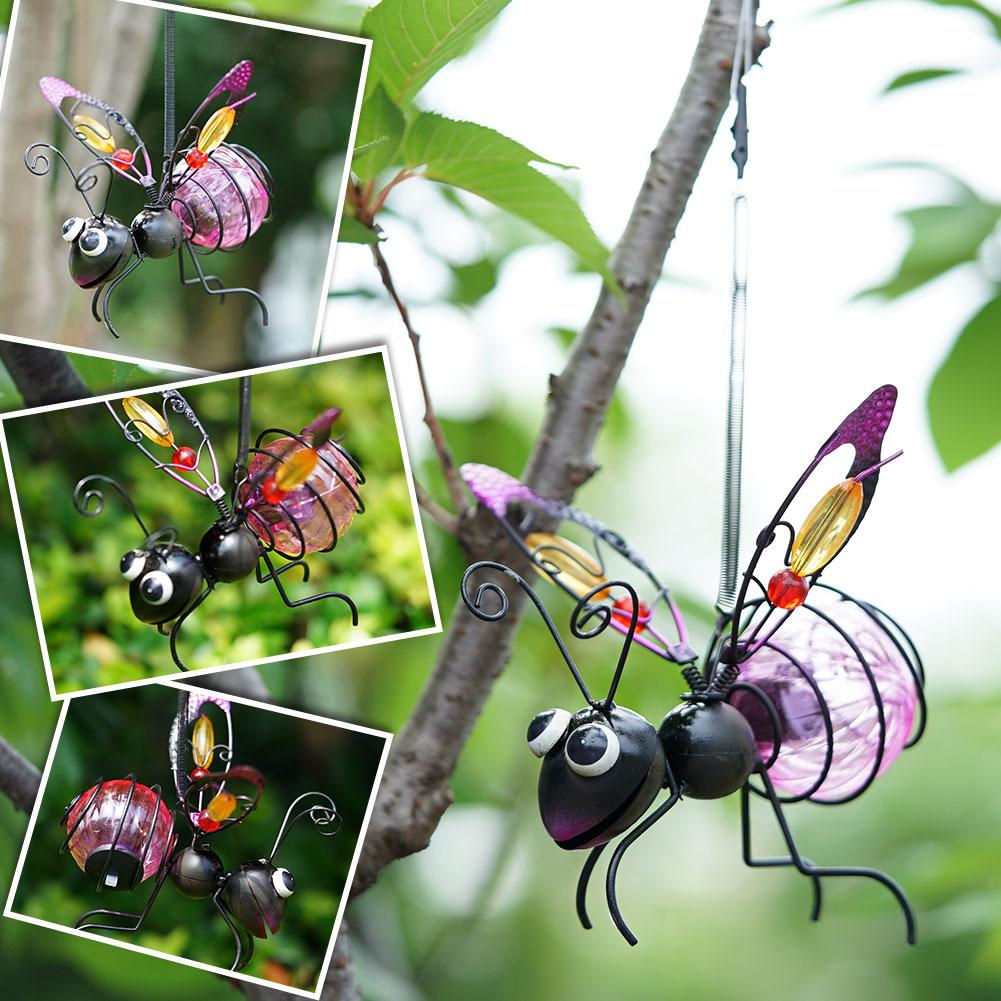 Outdoor Lighting For Fence - Iron Insect Statue With LED Fairy