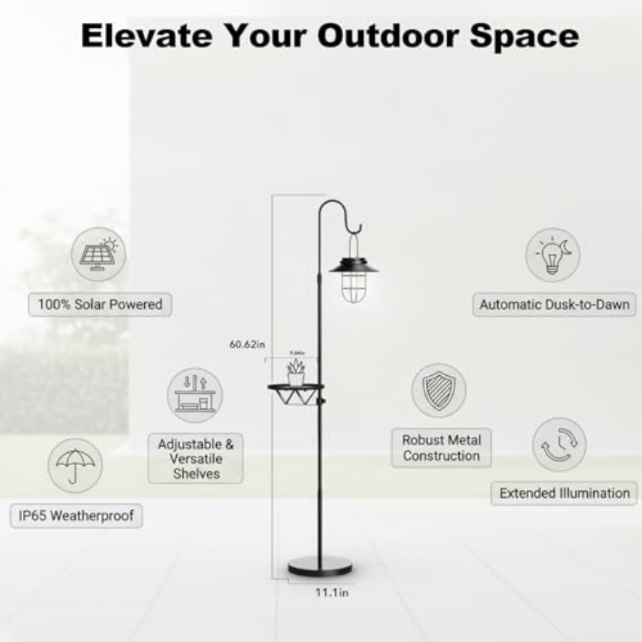 Solar Floor Lamp with Table, 6 – Outdoor Lighting Lamps recenzja i cena