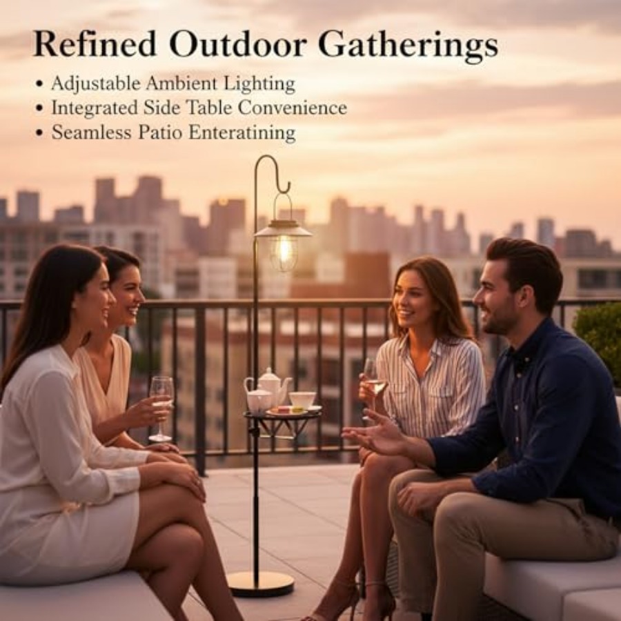Solar Floor Lamp with Table, 6 – Outdoor Lighting Lamps recenzja i cena