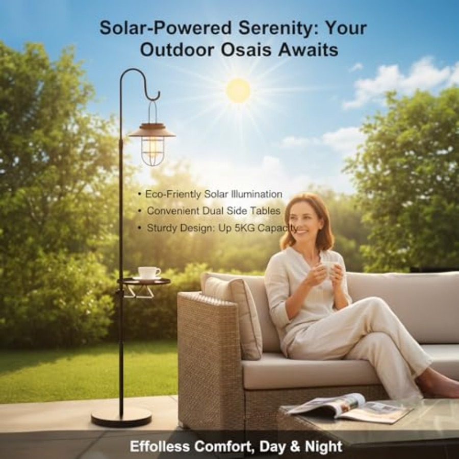 Solar Floor Lamp with Table, 6 – Outdoor Lighting Lamps recenzja i cena