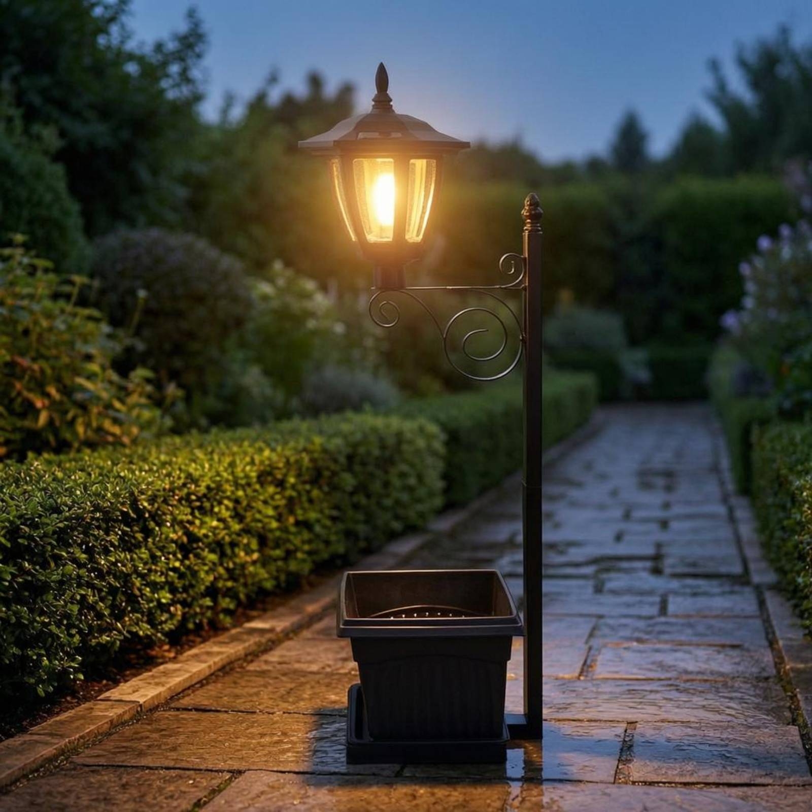 Solar Flower Pot Light Wrought – Outdoor Lighting Ground recenzja i cena