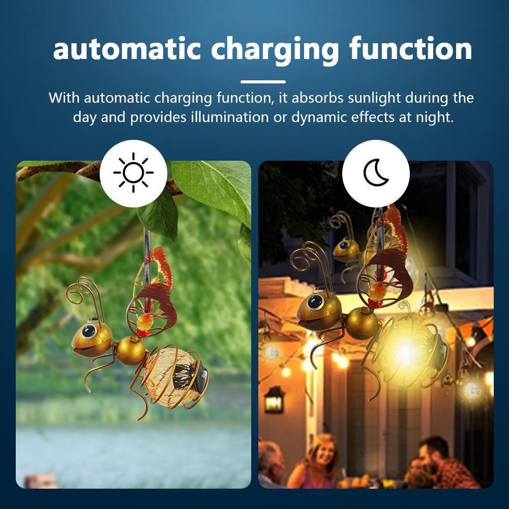 Solar Iron Insect Statue With  – Outdoor Lighting For Fence recenzja i cena