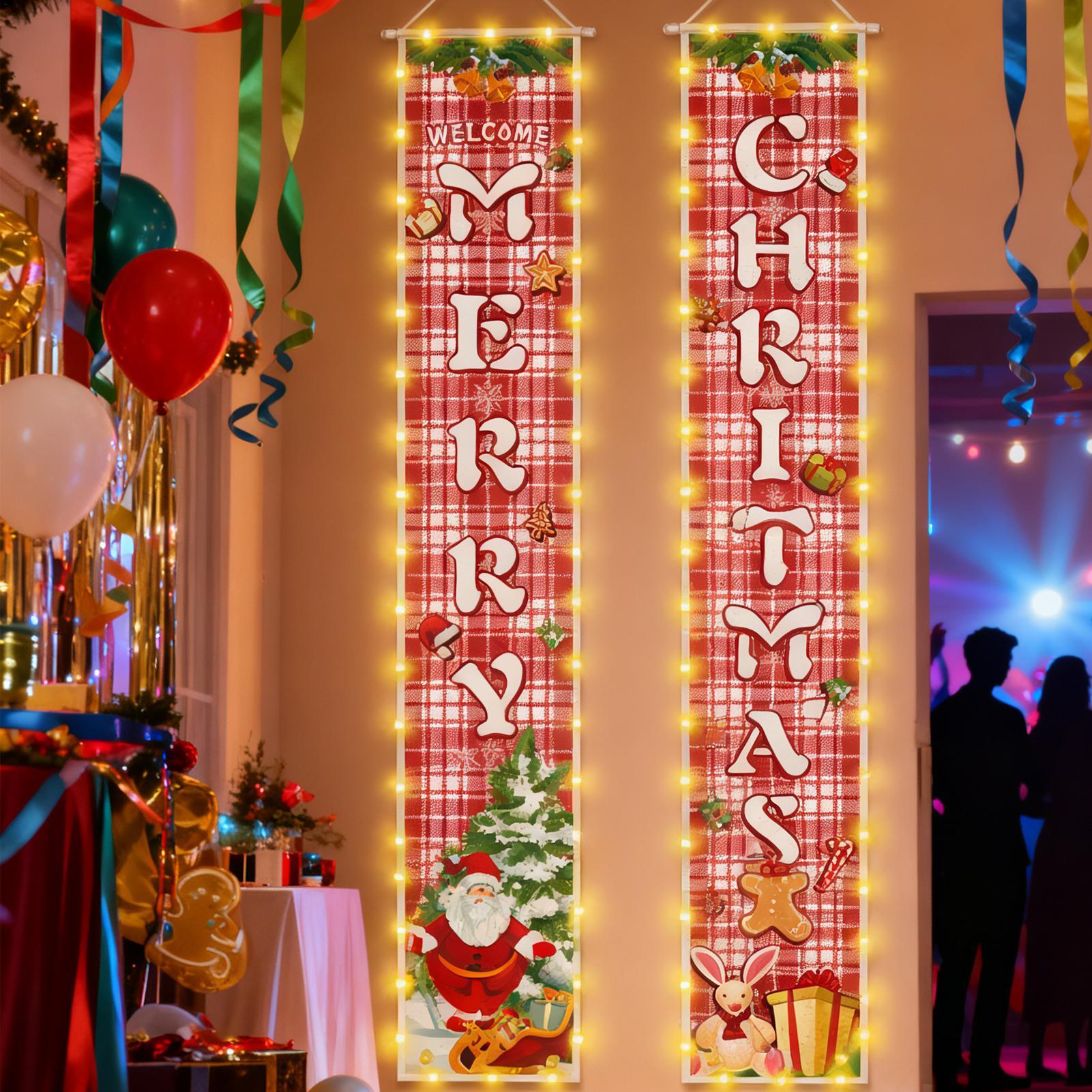 Christmas Door Banner Light Up – Outdoor Lighting Front Yard recenzja i cena
