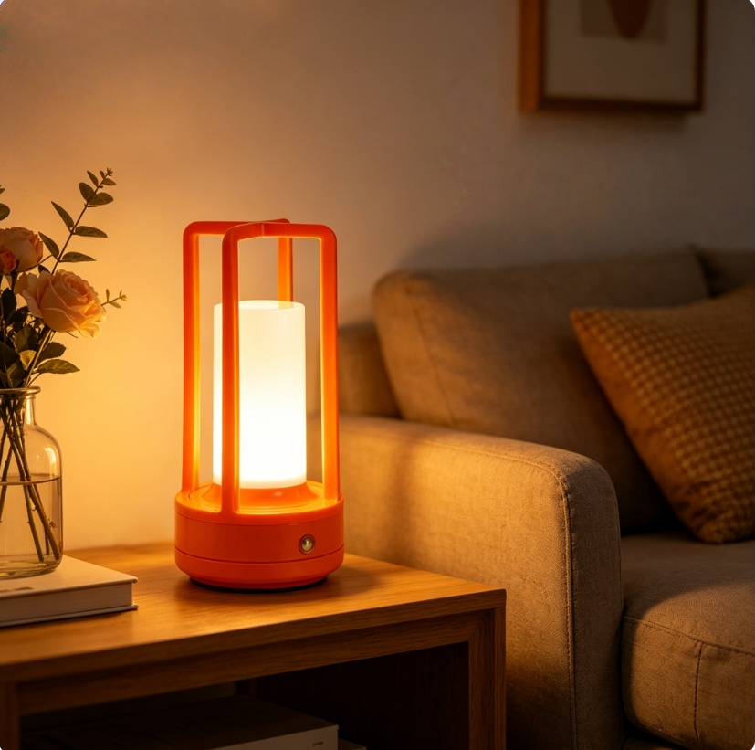 Modern Orange Cage Table Lamp  – Outdoor Lighting Lamps recenzja i cena