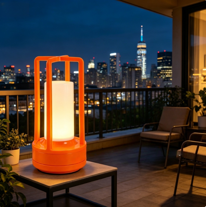 Modern Orange Cage Table Lamp  – Outdoor Lighting Lamps recenzja i cena