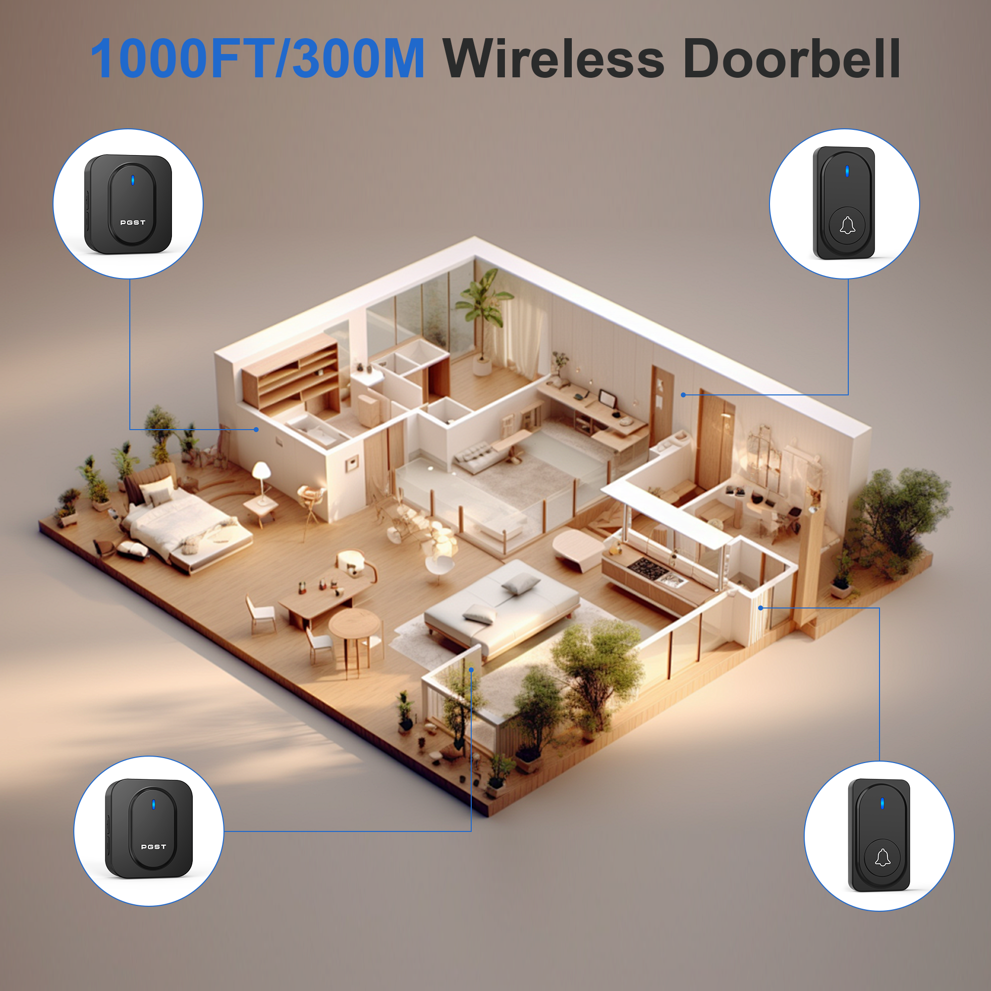 PGST Wireless Doorbell 36 Chim – Outdoor Lighting Wireless recenzja i cena