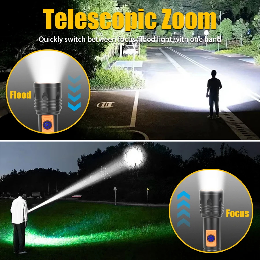 High Power LED Flashlight USB  – Outdoor Lighting Lowes recenzja i cena