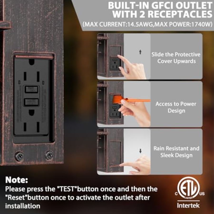 Outdoor Light with GFCI Outlet – Outdoor Lighting With Outlet recenzja i cena