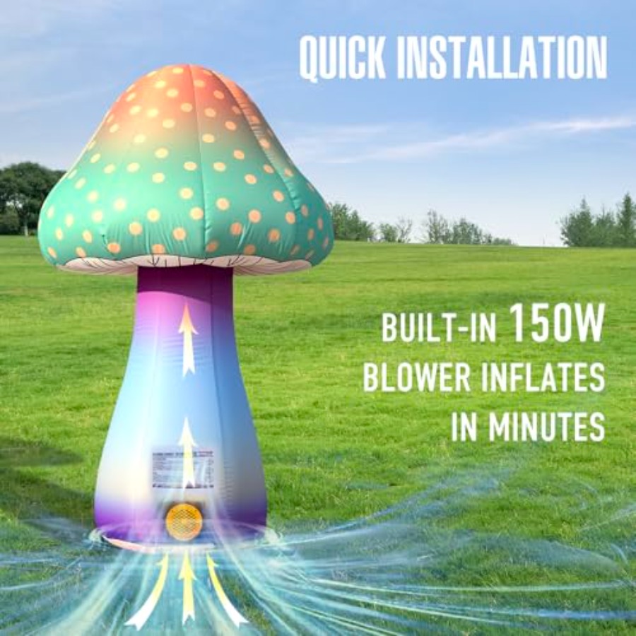 6 FT LED Inflatable Mushroom w – Outdoor Lighting Remote Control recenzja i cena