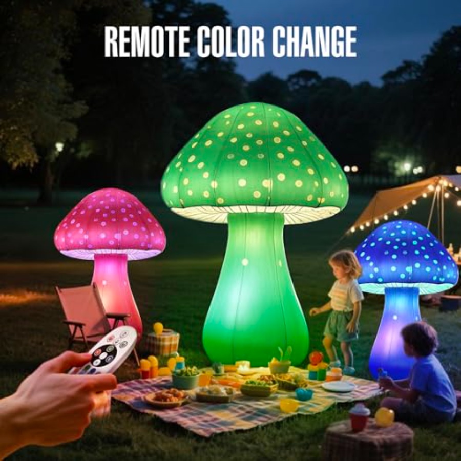 6 FT LED Inflatable Mushroom w – Outdoor Lighting Remote Control recenzja i cena