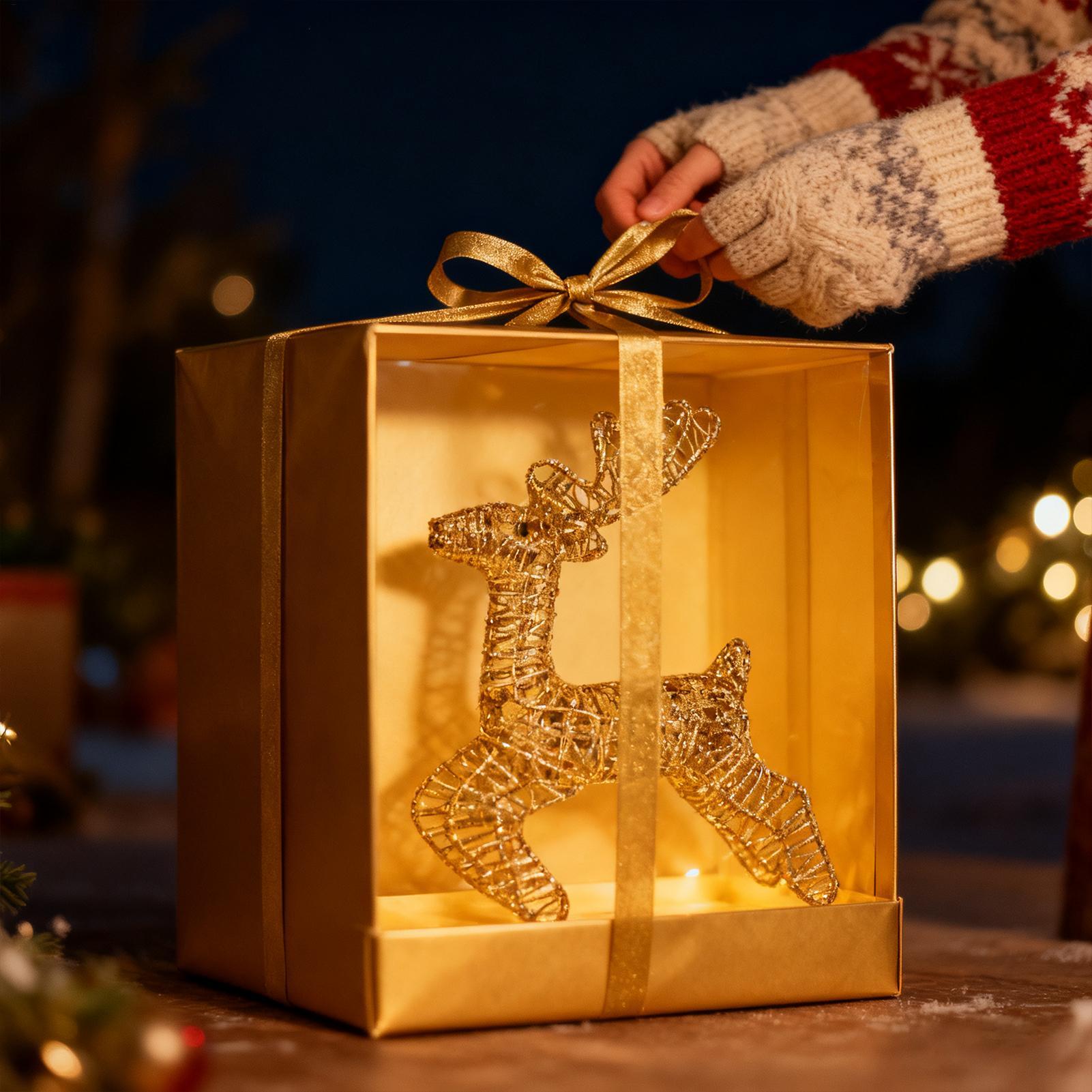 Christmas Lighted Reindeer Gli – Outdoor Lighting Front Yard recenzja i cena