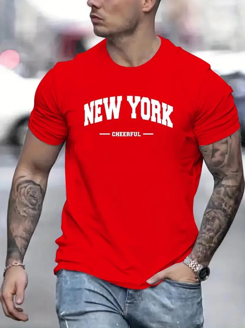 New York Print Men's Round Nec – Outdoor Lighting New York recenzja i cena