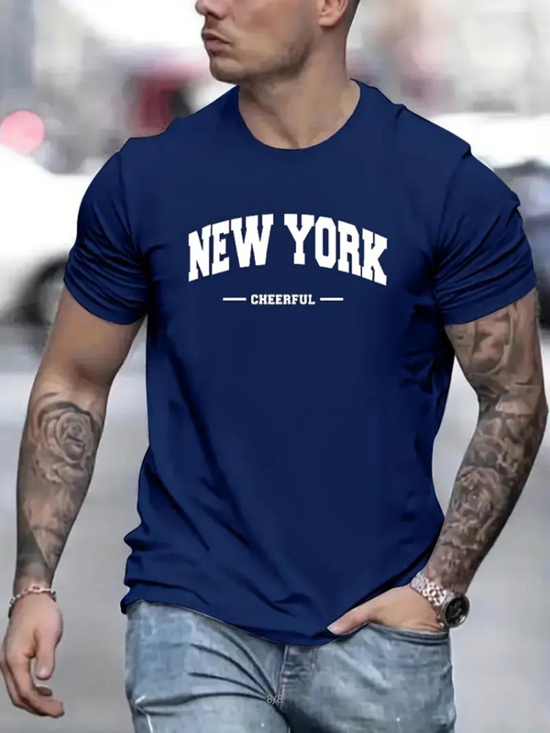 New York Print Men's Round Nec – Outdoor Lighting New York recenzja i cena