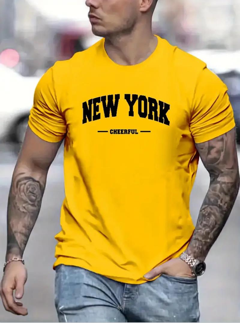 New York Print Men's Round Nec – Outdoor Lighting New York recenzja i cena