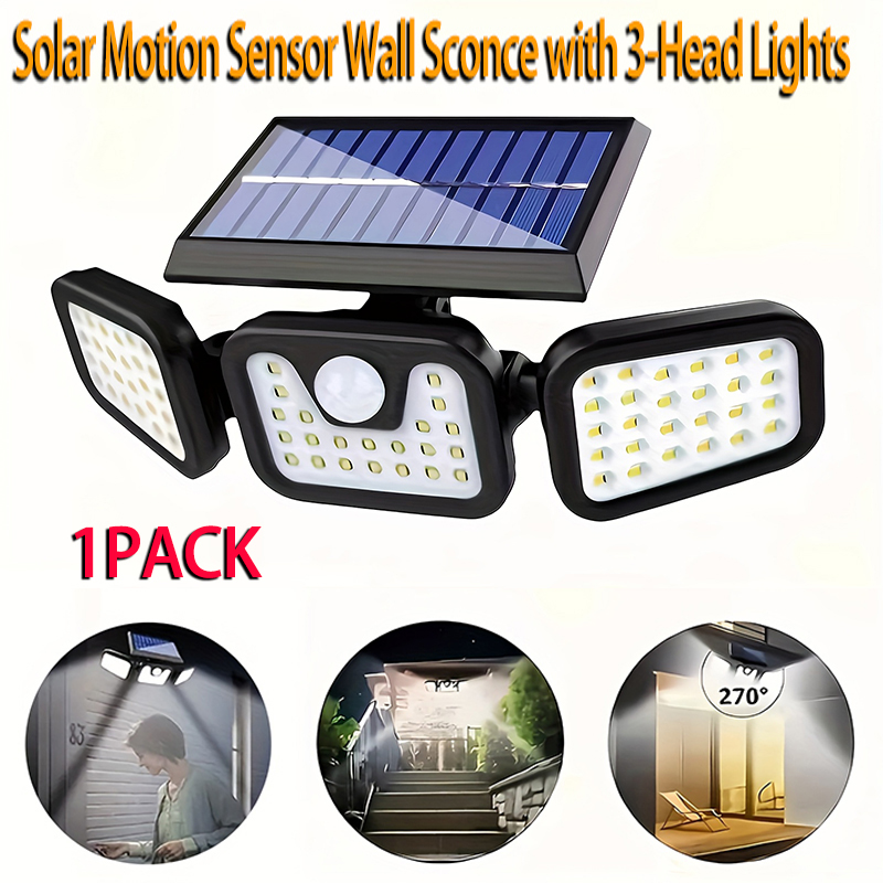 74LED Solar Light 3 Head Motio – Outdoor Lighting Front Yard recenzja i cena
