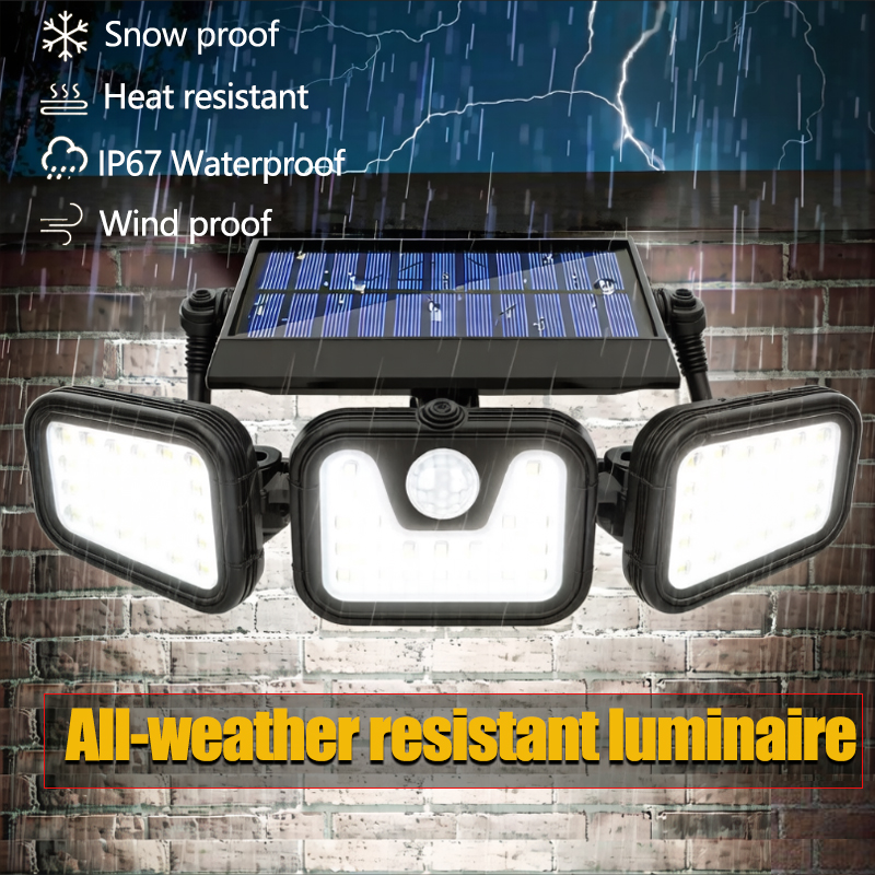 74LED Solar Light 3 Head Motio – Outdoor Lighting Front Yard recenzja i cena