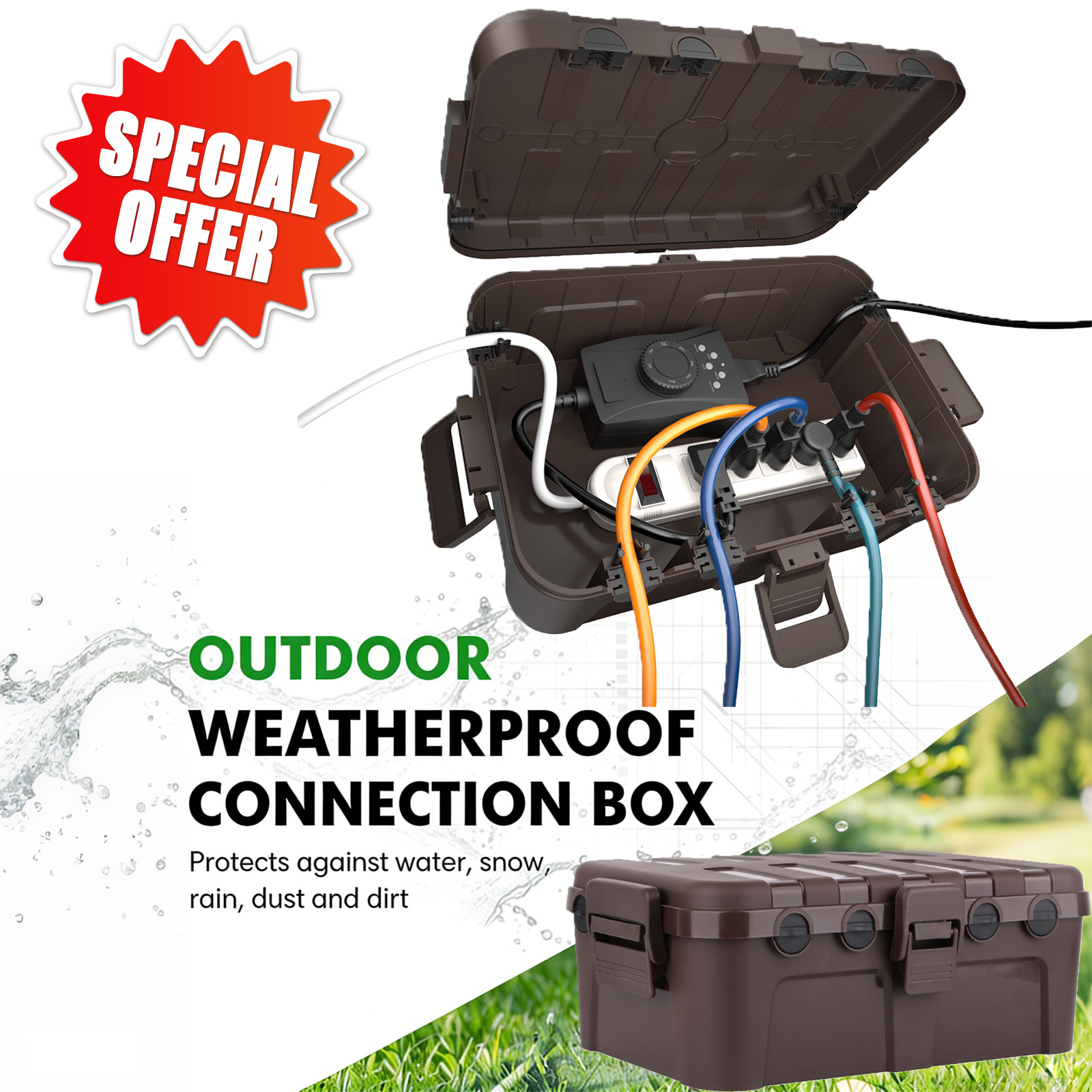 Waterproof Electrical Box Larg – Outdoor Lighting Extension Cord recenzja i cena
