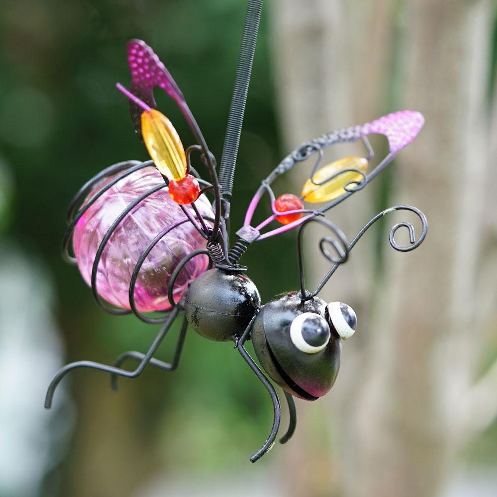 Iron Insect Statue With LED Fa – Outdoor Lighting For Fence recenzja i cena