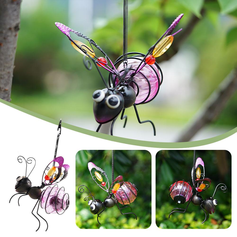 Iron Insect Statue With LED Fa – Outdoor Lighting For Fence recenzja i cena