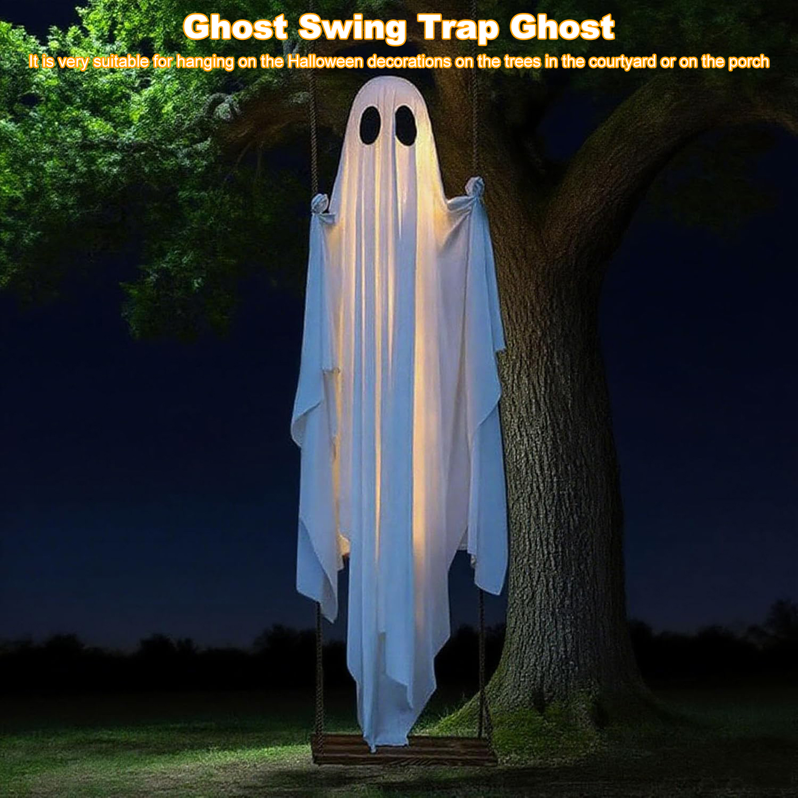 Halloween Hanging Swing Ghost  – Outdoor Lighting Front Yard recenzja i cena