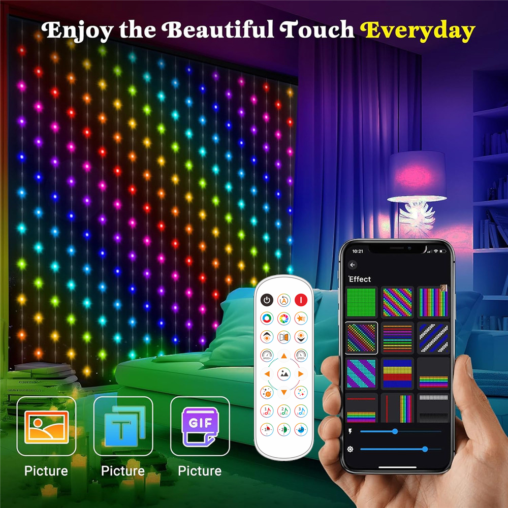 1/2PCS 400LED Curtain Lights L – Outdoor Lighting Remote Control recenzja i cena