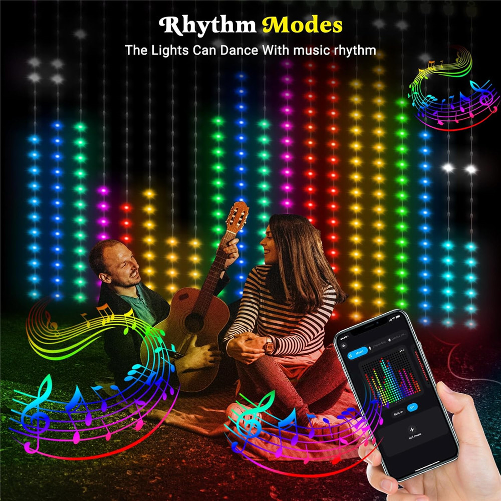 1/2PCS 400LED Curtain Lights L – Outdoor Lighting Remote Control recenzja i cena