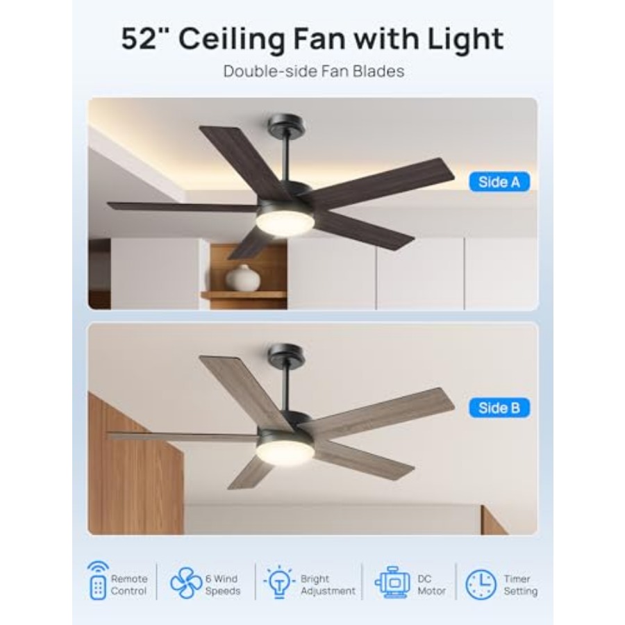 Ceiling Fans with Lights 52 In – Outdoor Lighting Remote Control recenzja i cena