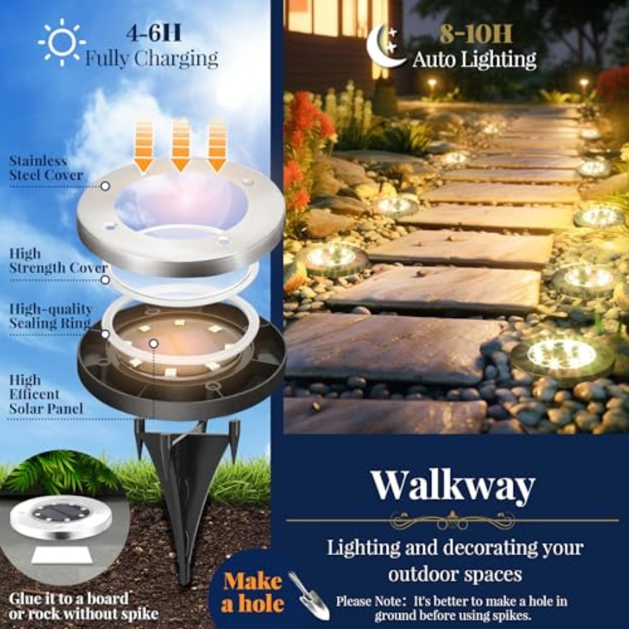 Solar Ground Lights Solar Ligh – Outdoor Lighting Ground recenzja i cena