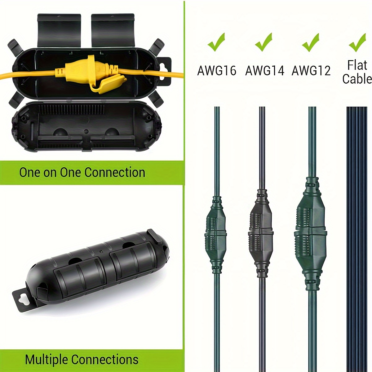 1/3pcs Waterproof Black Extens – Outdoor Lighting Extension Cord recenzja i cena