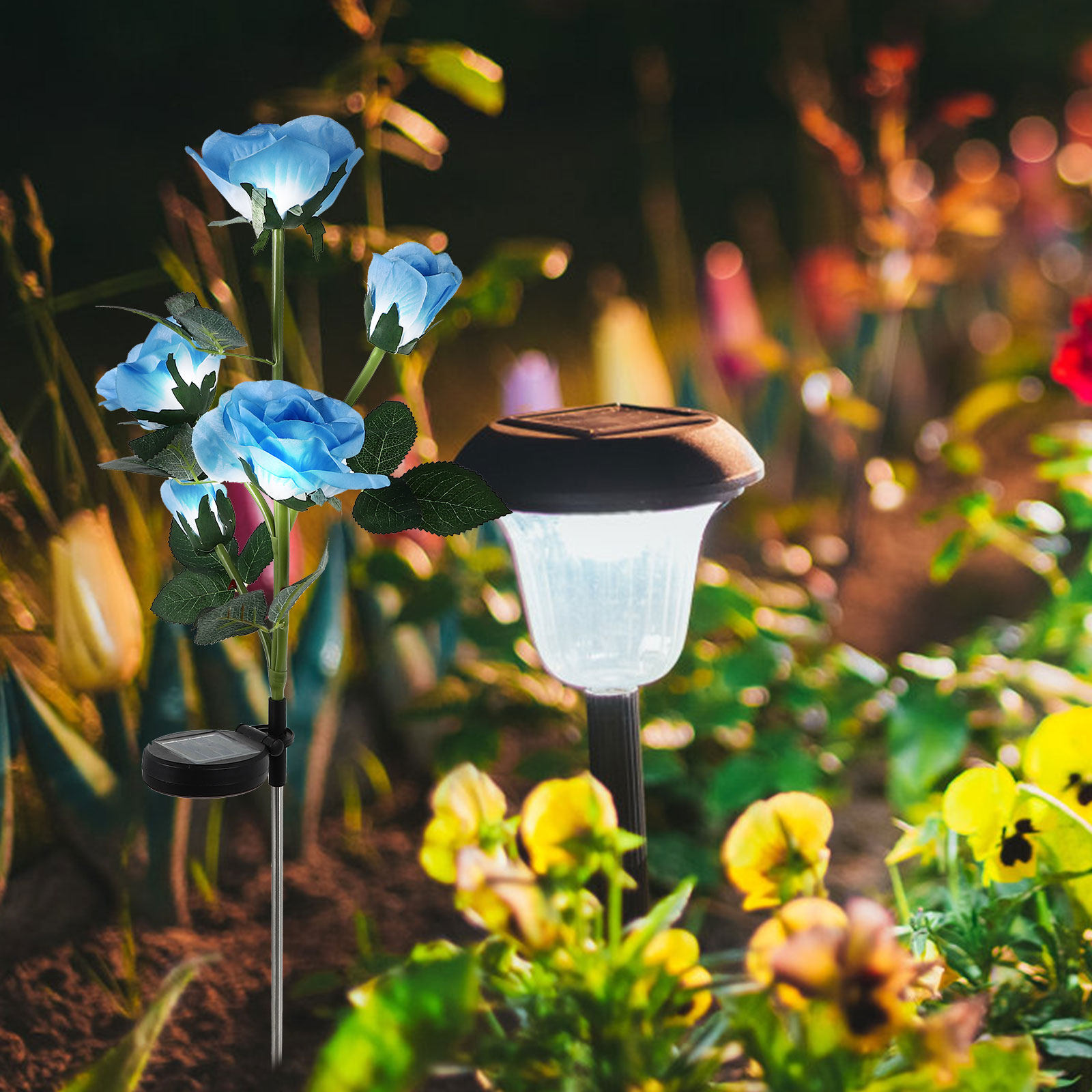 1Pcs Rose Solar Lawn Lamp Wate – Outdoor Lighting Ground recenzja i cena