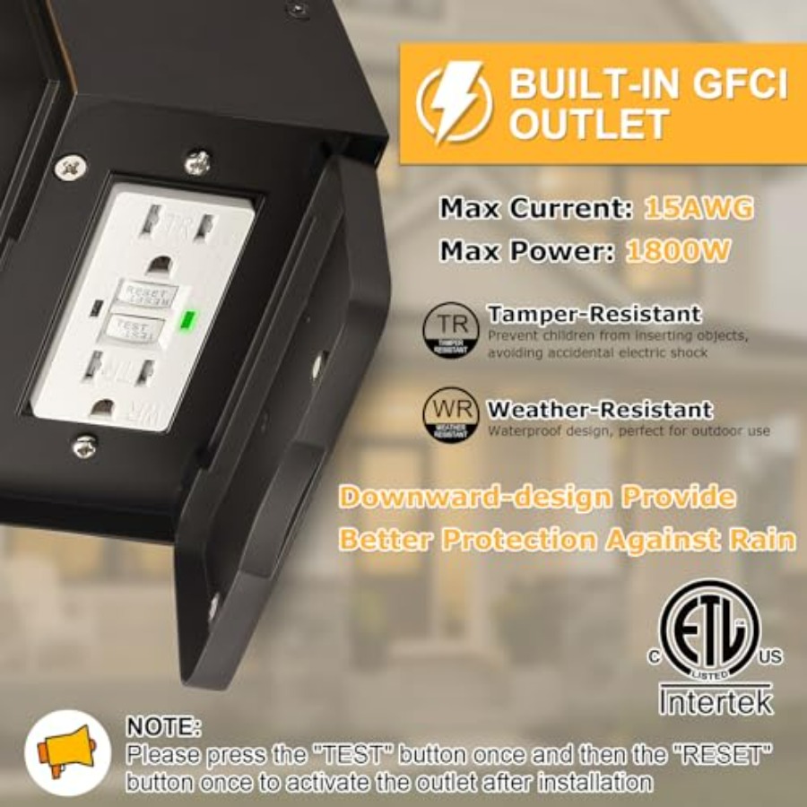 Porch Light with GFCI Outlet B – Outdoor Lighting With Outlet recenzja i cena