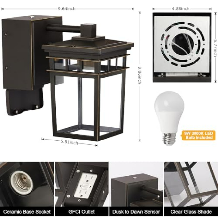 Porch Light with GFCI Outlet B – Outdoor Lighting With Outlet recenzja i cena